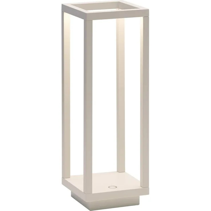 Zafferano, Home Pro Lampe, Wiederaufladbare und Kabellose Tischlampe mit Touch Control, Geeignet für den Innen- und Außenbereich, Dimmer, 3000 K, Höhe 29,4 cm, Farbe Weiß