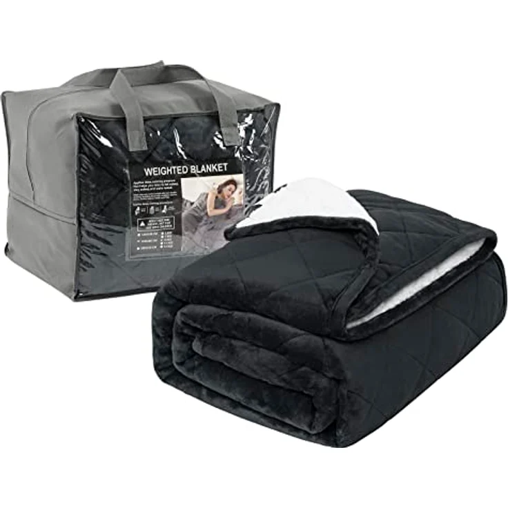 Woltu Gewichtsdecke, Bezug: Flanell Sherpa, Therapiedecke, Schwere Decke aus Flanell Sherpa – Bild 2