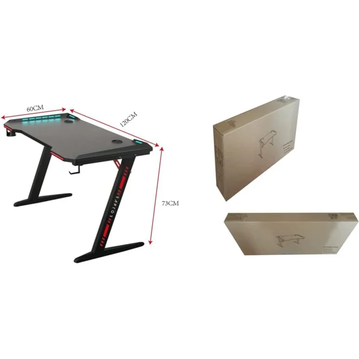 Raptor Gaming Tisch GT100 schwarz-grau – Bild 3