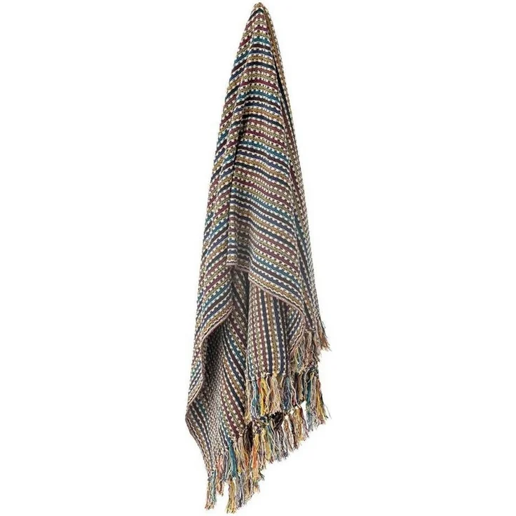Bloomingville - Lazzario Recycled Cotton Throw 160x130 cm - Blue – Bild 3