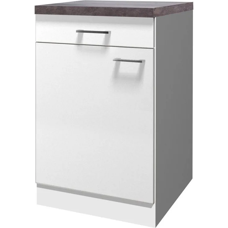 Flex-Well Unterschrank Küchenunterschrank - 50 cm breit - Weiß – Toska