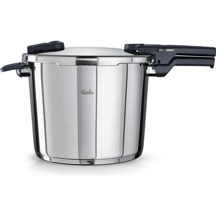 Fissler Schnellkochtopf Vitaquick®, Edelstahl 18/10 (Set, 4-tlg, 1 Schnellkochtopf 6 L, 1 Schnellbratpfanne 3,5 L, 1 Metalldeckel), Made in Germany – Bild 3