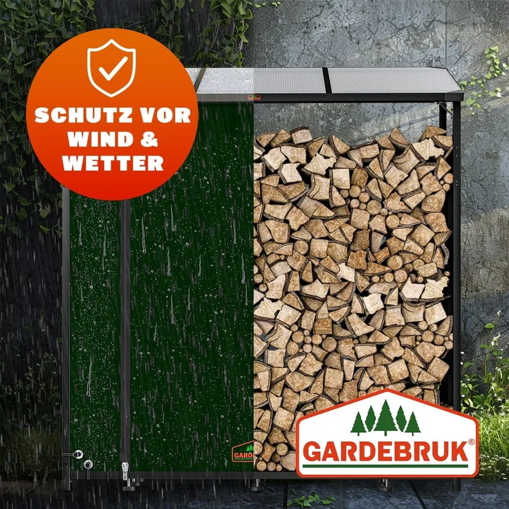 GARDEBRUK® Kaminholzregal XXL, mit wasserabweisender Abdeckplane – Bild 6