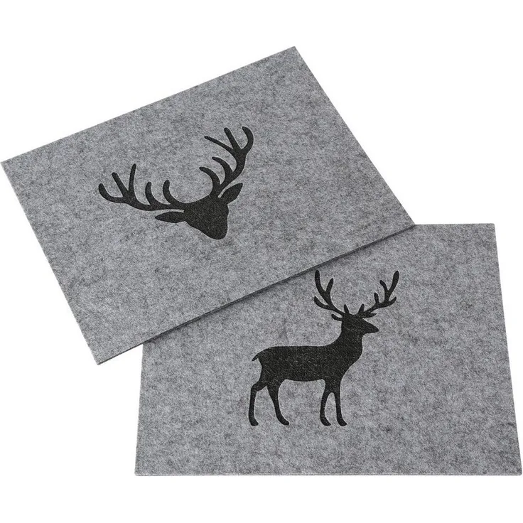 BOLTZE GRUPPE GmbH Platzset Tischset Tjark Motiv Hirsch /Hirschkopf 45x35 cm Polyester, 2er Set