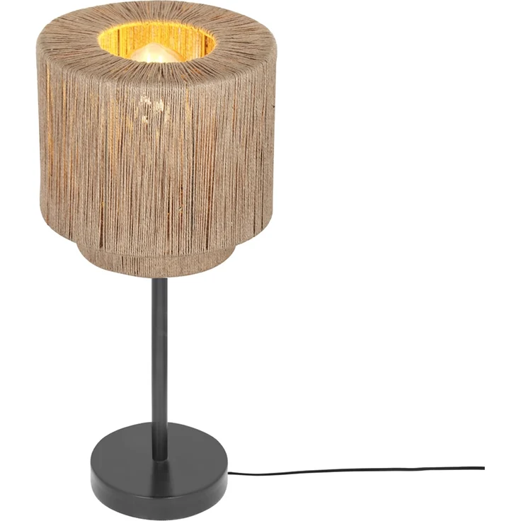 Große LED Tischleuchte aus Jute Natur im Boho Stil, Höhe 45cm – Bild 2