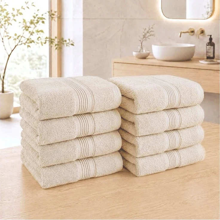 OTTO home Gästehandtücher Finnja, 8 Premium Gästehandtücher, 550 gr/m², 30x50cm, Frottier (8-St), 100% Baumwolle, unifarben, schwer & flauschig, 5 Jahre Garantie – Bild 2