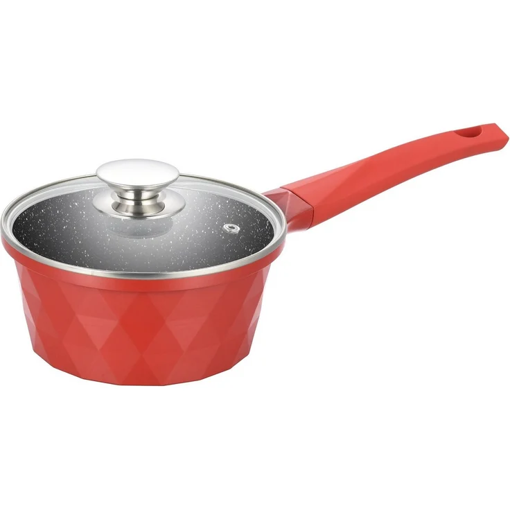 Topf Kochtopf Kasserolle Bratpfannen Set 12-tlg Cheffinger rot DIAC12 – Bild 3