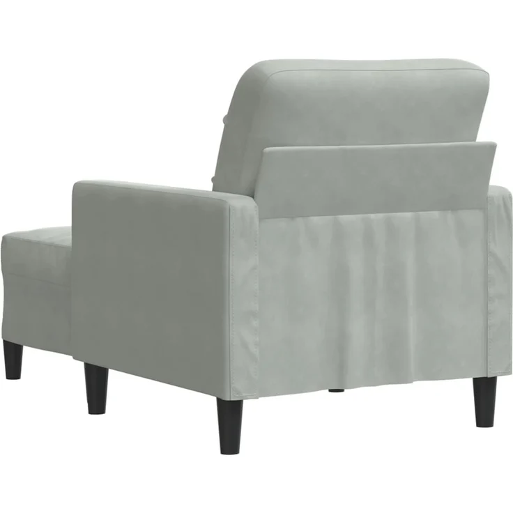 vidaXL Sessel mit Hocker Hellgrau 60 cm Samt 3278257 – Bild 4