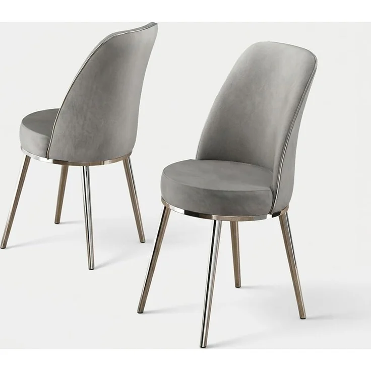 Skye Decor 'Pefa - Grey, Chrome' Stuhlset (2-teilig), Grau / Chrom, 45 x 91 x 42 cm – Bild 1