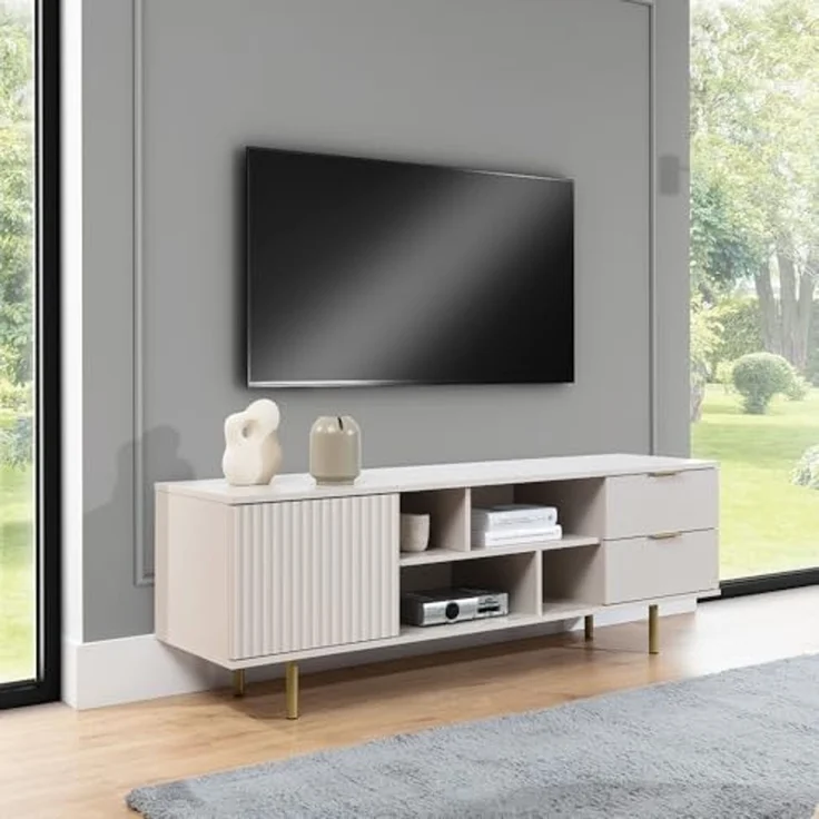 Lomadox Wohnzimmer-Set NADOR-132, (Mega-Spar-Set, 5-St, 5-tlg), inkl. Couchtisch, Kaschmir mit goldfarbenen Metallgriffen und -füßen – Bild 2