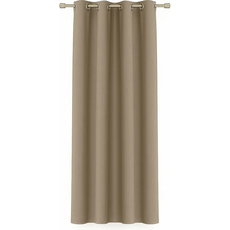 Bestlivings Blickdichte, Gardine mit Ösen, in vielen Größen und Farben Sandgrau 140x175 cm – Bild 1