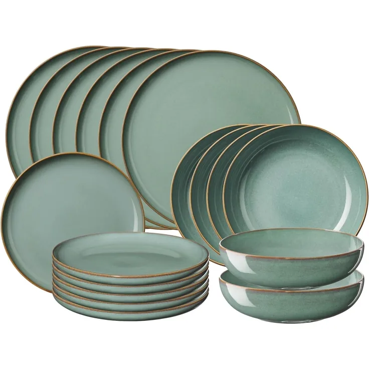 ASA SELECTION Geschirr-Set SAISONS eucalyptus Starterset 18tlg, Steinzeug