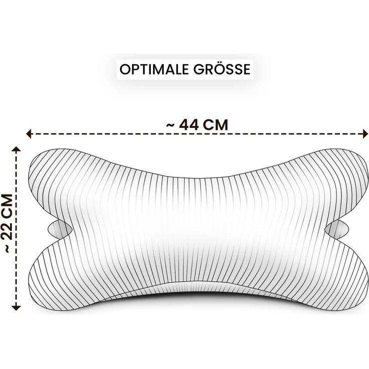 Amilian Nackenkissen - Leseknochen ca. 44x22 cm - Knochenkissen - Lesenknochenkissen, waschbar, Buch- und Tabletstütze - Lesekissen zum Relaxen, Knochenkissen zum Lesen - Knochenform Kissen - Nackenkissen – Bild 1