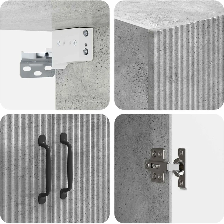 vidaXL Schrankset 2 pcs Betongrau 66 x 34,5 x 87 cm Holzwerkstoff 3416802 – Bild 7