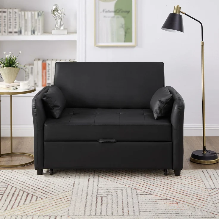 ZUBALIYA Sofa 156x100 cm, mit Ausziehbett, mit breiten Armlehnen, mit Schaumstoffpolsterung, ohne aufwendige Montage – Bild 12