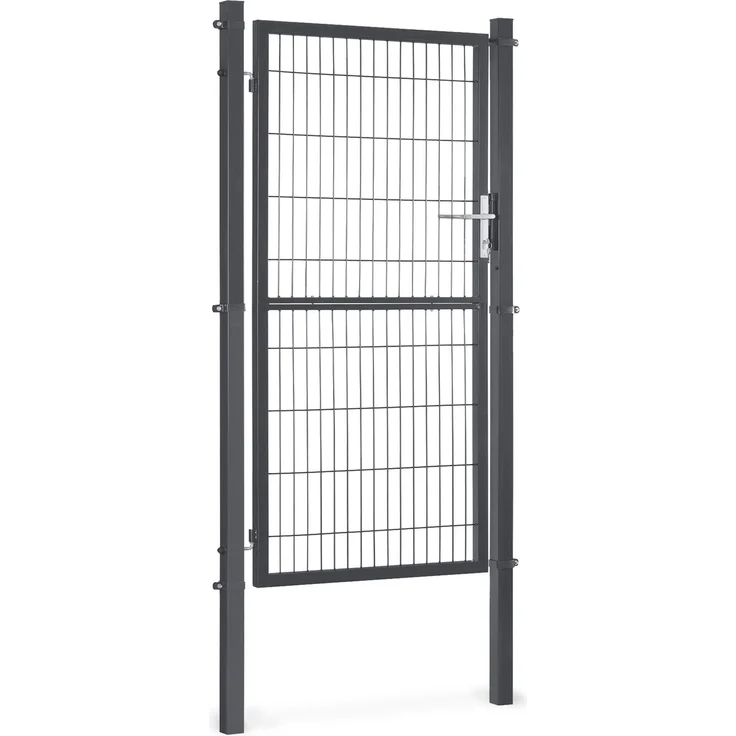SONGMICS Gartentor, Gartentür, verzinkter Stahl, Zauntor, Hoftor, abschließbar, rechteckiges Rohr, Tür 106 x 180 cm (B x H), grau – Bild 1