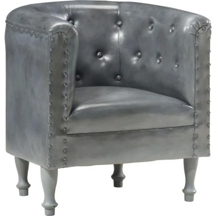 vidaXL Sessel Grau Echtleder [286594]