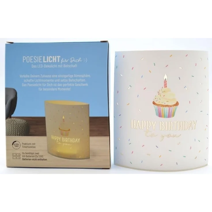 Deko Lampe Leuchte Batterie Poesielicht für Dich la vida Geschenk Torte 6292241 – Bild 2