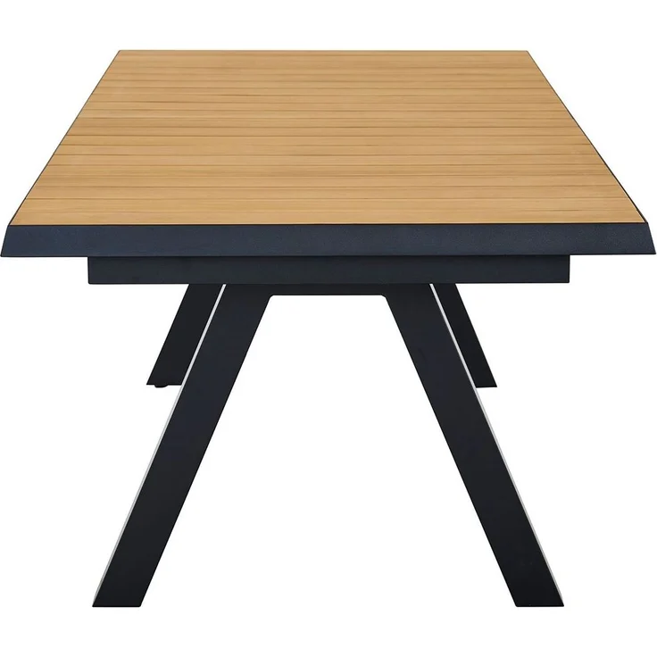 Gartentisch MONDO Latea, Aluminium, Anthrazit, Holzfarben, 205 x 77 x 103 cm – Bild 2