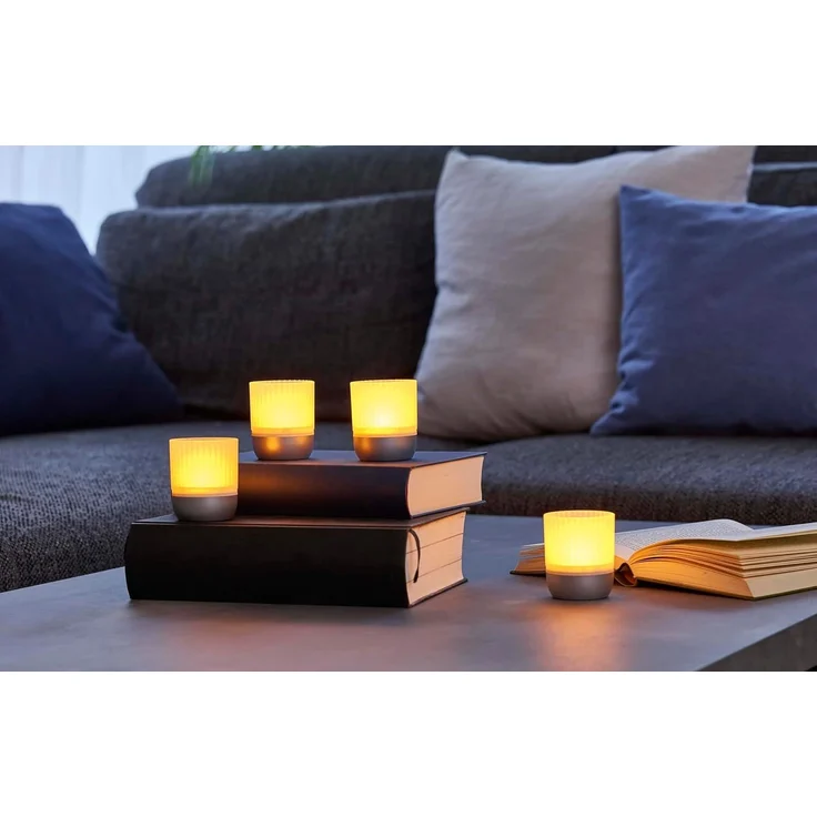 Northpoint LED Dekolicht LED Akku Lounge Lights 4er-Set Touchsensor Innen Außen RGBW