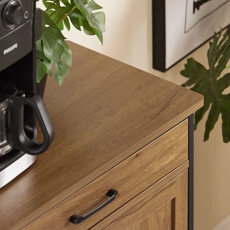 SoBuy FKW134-N Kücheninsel, Spanplatte, Melamin, Hellbraun, 99 x 85 x 40 cm – Bild 6