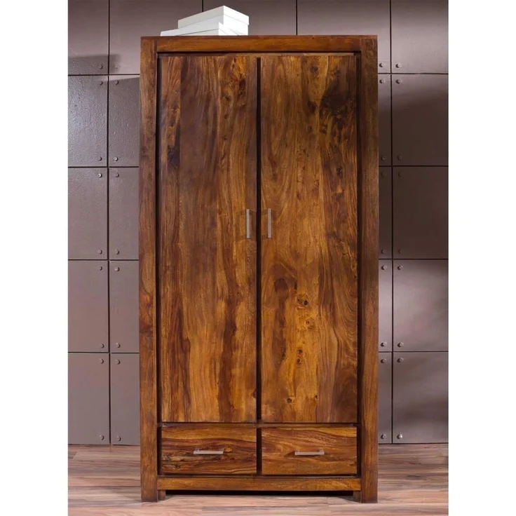 Garderobe Sheesham 100x61x200 braun lackiert METRO LIFE #117 – Bild 4