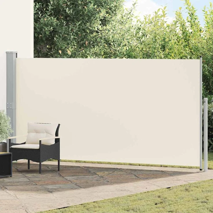 Ausziehbare Seitenmarkise, Sichtschutz 160x500 cm Creme – Bild 1
