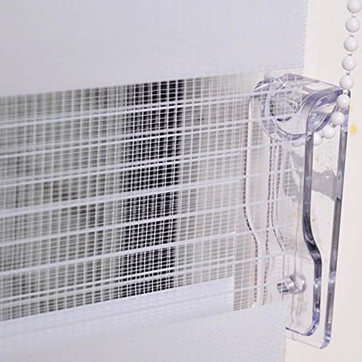 WOLTU Doppelrollo Klemmfix ohne Bohren Weiß B85 x H150 cm, Duo Rollo Zebrarollo Fensterrollo Klemmrollo Seitenzugrollo Easyfix lichtdurchlässig & verdunkelnd Rollos für Fenster und Tür – Bild 3