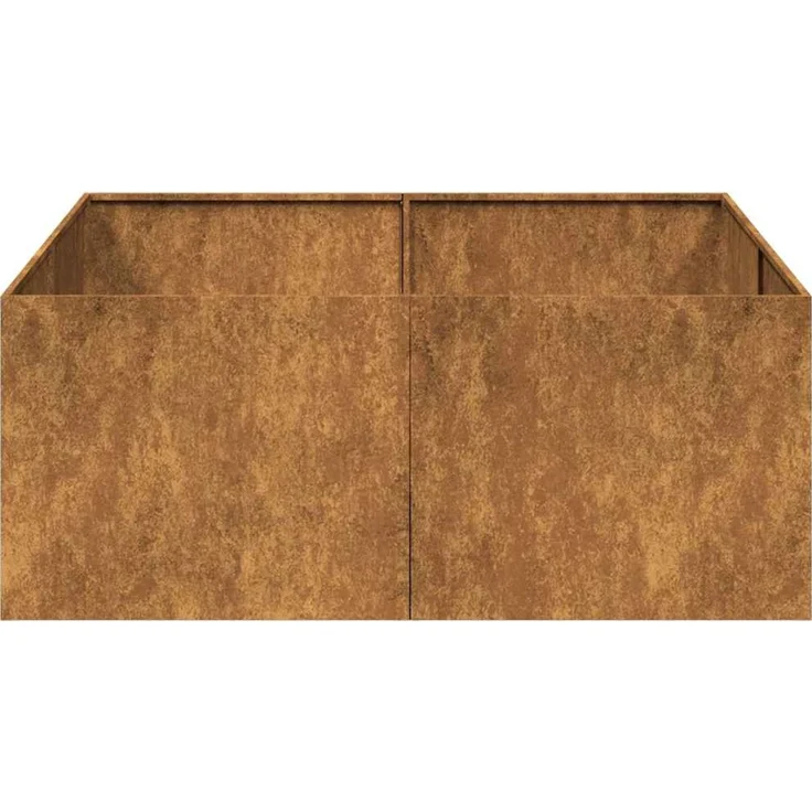 vidaXL Pflanzkübel Rostig 100x100x40 cm Wetterfester Stahl 860821 – Bild 3