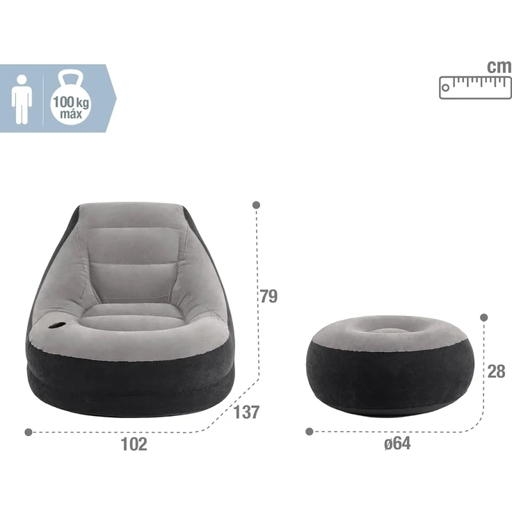 Intex Aufblasbarer Sessel mit Puff Ultra Lounge Relax 68564N 91568 – Bild 3