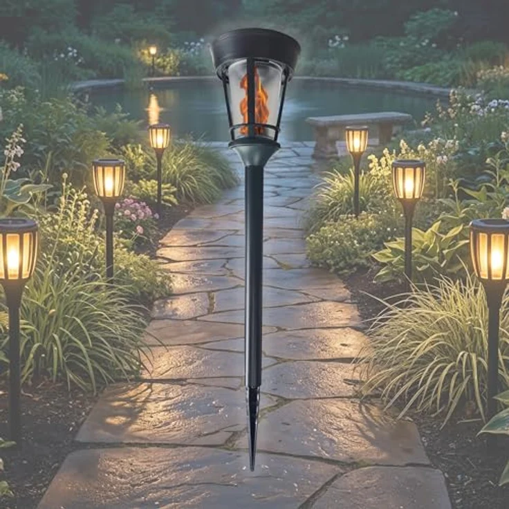 BOLD 1x LED Solarfackel außen - Solarlampen für Garten mit Flammeneffekt – Bild 1