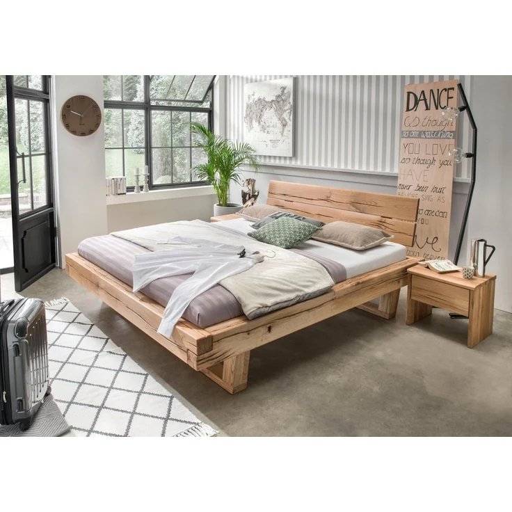 Home affaire Nachtkonsole Ultima, aus massiver Fichte oder Eiche, robuste Natürlichkeit mit Wuchsrissen – Bild 2