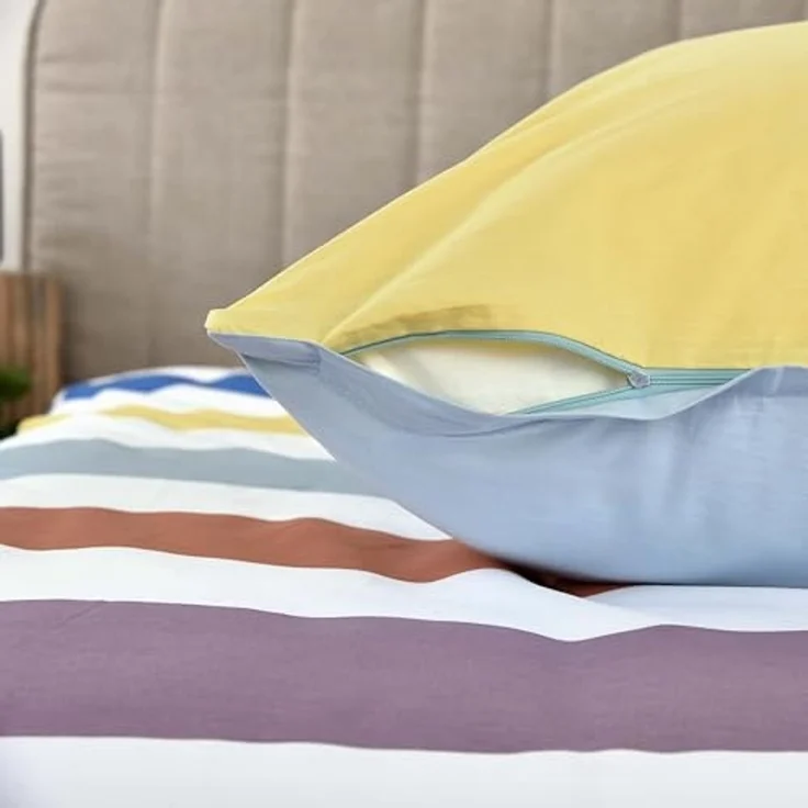 TOM TAILOR HOME Bettwäsche COLORED STRIPES in Gr. 135x200 cm, 155x220 cm, 200x220 cm oder 100x135 cm, Renforcé, 2 teilig, new bedroom, gewebtes Label – Bild 6