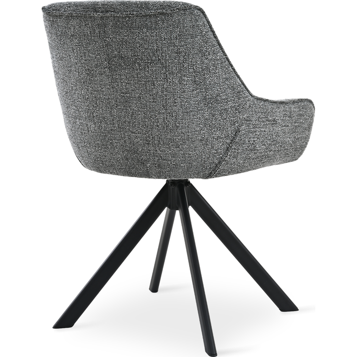 GOEURVANT 1178 Esszimmerstühle 2er-Set mit Armlehnen, 360° Drehbar, Chenille - Schiefergrau – Bild 5