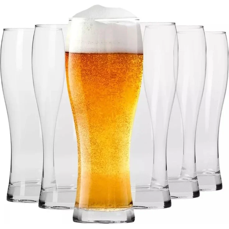 Krosno Lagerbiergläser 6er Set, 500 ml, Chill Kollektion | Bleifreies Kristallglas, Gläser Set für Craftbier, Pils, Ale, Bockbier, Stout und Porter, Spülmaschinenfest