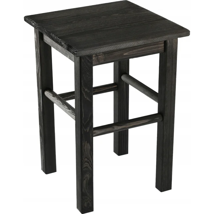 KADAX Holz-Küchenhocker, Hocker, Stuhl, 43,5 cm, massiv schwarz – Bild 5