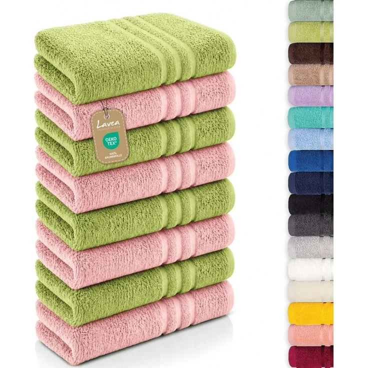 Lavea Handtücher 8er Handtuch Set 50x100 cm, Sporthandtuch, Badetuch, (Frottierserie Elena), Saugstarke & weiche Gästetücher, Handtuch Set – Bild 1