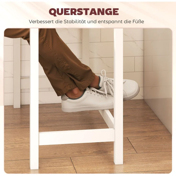 Bartisch, Eichenoptik, kompakt, Platz für 2 Personen, Naturholz+Weiß--Eiche--91x48x108cm--YOUDENOVA – Bild 8