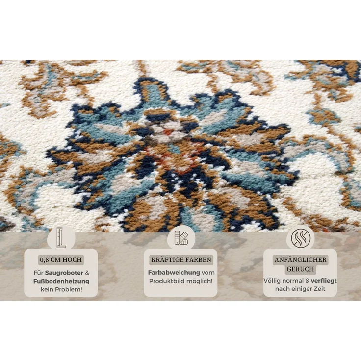 HANSE Home Teppich Saraceni, rechteckig, Höhe: 8 mm, Läufer, Orientalisch, Kurzflor, Wohnzimmer, Schlafzimmer, Esszimmer – Bild 2