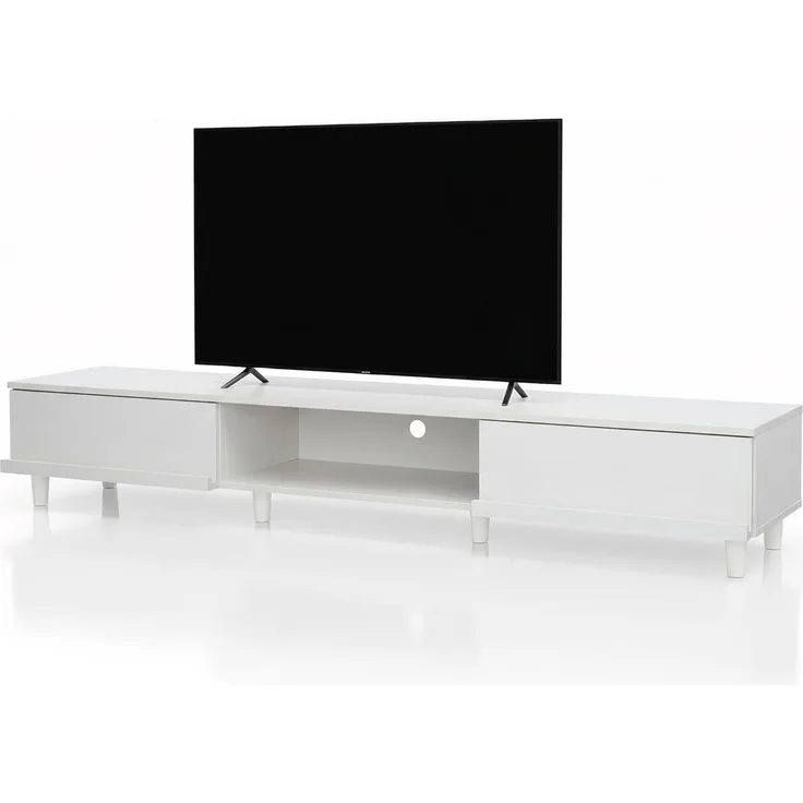 Iris Ohyama, TV-Ständer/Bank-TV/TV-Schrank/TV-Schrank mit Regal/TV-Ständer aus Holz, Geeignete GröÃƒŸe des Fernsehgeräts bis zu 73 Zoll, Büro, Wohnzimmer - TV cabinet/shelf - BAB-180A - weiÃƒŸe Eiche