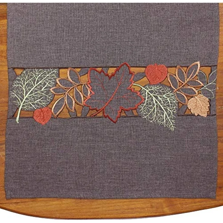 Tischläufer Herbstlaub braun Tischdecke Tischtuch Tischband Esstisch Tisch Deko – Bild 3