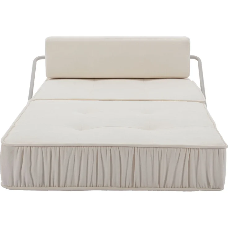 ZUBALIYA SchlafSofa mit Chenille - Bezug, modular aufgebaut, mit Schaumstoffpolsterung, mit rutschfester Basis, Weiß – Bild 14