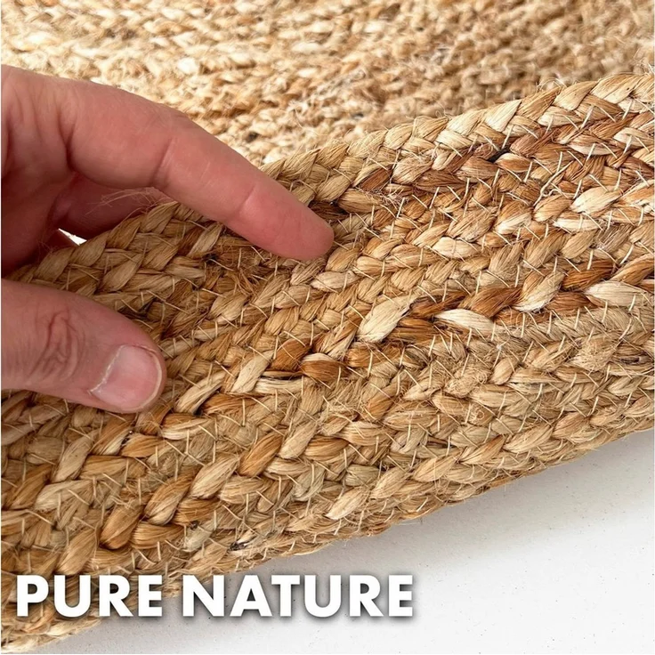 Karat Teppich Jute Rund, Handgewebter Naturteppich, In verschiedenen Ausführungen – Bild 2