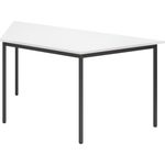 bümö Trapez-Tisch, Multifunktionstisch 160 x 69 cm in Weiß/Schwarz - Besprechungstisch, Konferenztisch, Meetingtisch, Mehrzwecktisch, Pausentisch für Besprechungsraum, Meetingraum, VT16-W-D