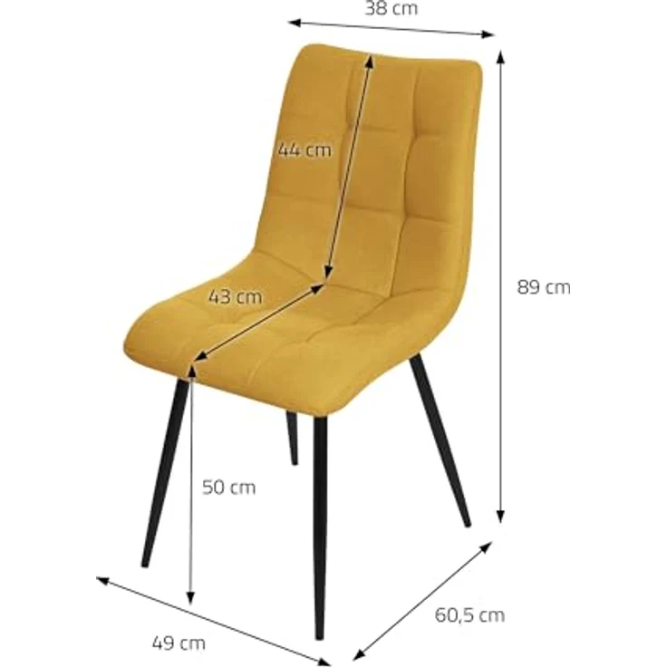 ML-DESIGN Stuhl Esszimmerstühle mit Rückenlehne moderne Design Lounge Küchenstühle (2 St), Polsterstuhl Esstischstühle 2er Set Küchenstuhl Polyester bis 120kg – Bild 4