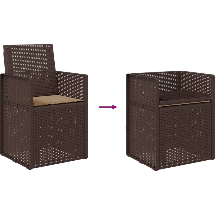 vidaXL Garten Esszimmerstühle 2 stk. Braun und Taupe PP 899991 – Bild 9