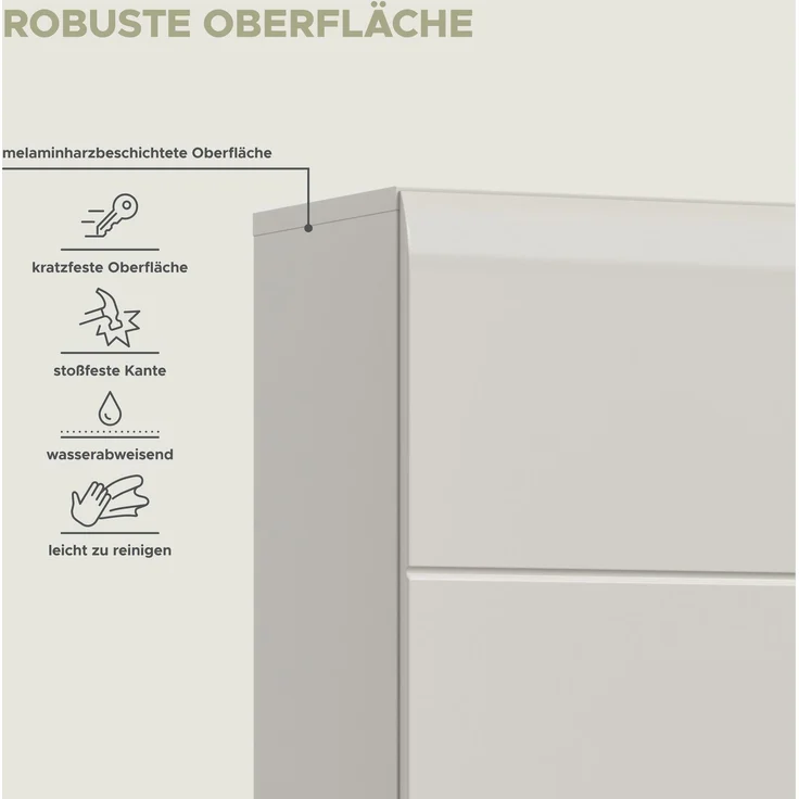Ice Badschrank hoch in Kaschmir Nachbildung matt – Bild 9