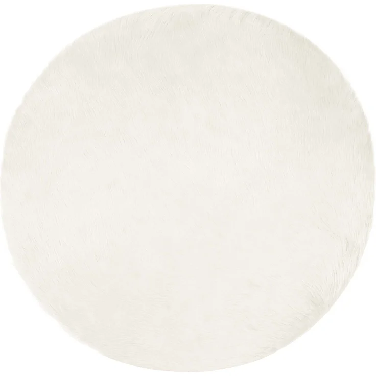 vidaXL Kunstschaffell Teppich Tafalla Weiß Ø 200 cm Polyester 42021473 – Bild 1