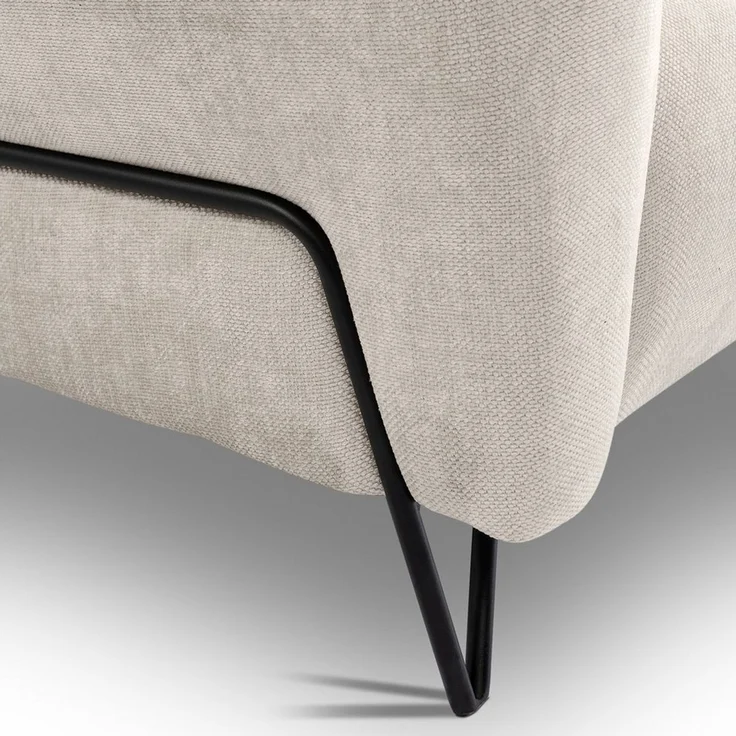 Beautysofa Sessel mit Metallbeine in schwarzer VOLARE (modernes Design, Rücken mit Hauptstoff), viele Farbvarianten, auch im Set mit Sofas erhältlich – Bild 2