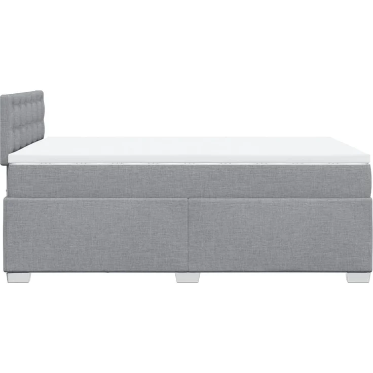 vidaXL Boxspringbett mit Matratze Hellgrau 120x200 cm Stoff 3288169 – Bild 11